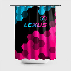 Шторка для душа Lexus - neon gradient: символ сверху, цвет: 3D-принт