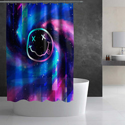 Шторка для душа Nirvana неоновый космос, цвет: 3D-принт — фото 2