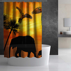 Шторка для душа Африканский пейзаж, цвет: 3D-принт — фото 2