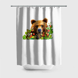 Шторка для душа Медведь, цвет: 3D-принт
