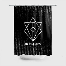 Шторка для душа In Flames с потертостями на темном фоне, цвет: 3D-принт