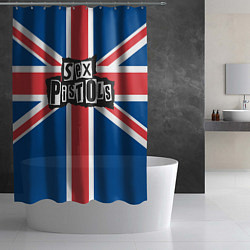 Шторка для душа Sex Pistols - панк рок, цвет: 3D-принт — фото 2