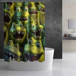 Шторка для душа Много крокодилов, цвет: 3D-принт — фото 2