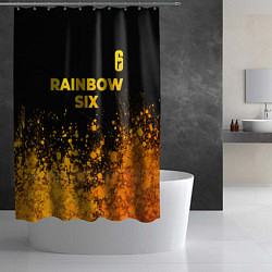 Шторка для душа Rainbow Six - gold gradient: символ сверху, цвет: 3D-принт — фото 2