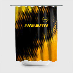 Шторка для душа Nissan - gold gradient: символ сверху, цвет: 3D-принт