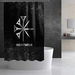 Шторка для душа Nightwish с потертостями на темном фоне, цвет: 3D-принт — фото 2