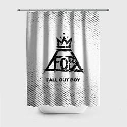Шторка для душа Fall Out Boy с потертостями на светлом фоне, цвет: 3D-принт