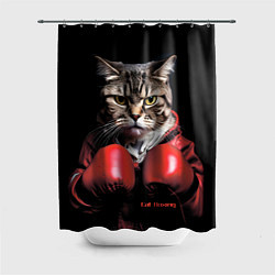 Шторка для душа Cat boxing, цвет: 3D-принт