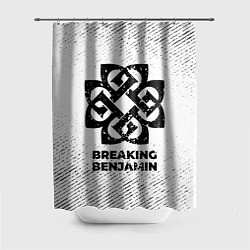 Шторка для душа Breaking Benjamin с потертостями на светлом фоне, цвет: 3D-принт