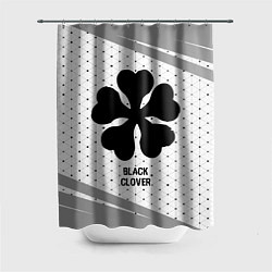 Шторка для душа Black Clover glitch на светлом фоне, цвет: 3D-принт