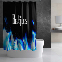 Шторка для душа The Beatles blue fire, цвет: 3D-принт — фото 2