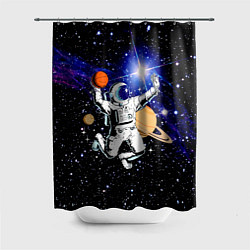 Шторка для душа Космический баскетбол, цвет: 3D-принт