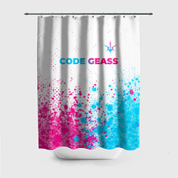 Шторка для душа Code Geass neon gradient style: символ сверху, цвет: 3D-принт