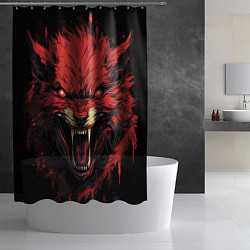 Шторка для душа Red wolf, цвет: 3D-принт — фото 2