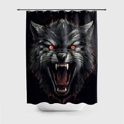 Шторка для душа Серый волк, цвет: 3D-принт