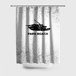Шторка для душа Papa Roach с потертостями на светлом фоне, цвет: 3D-принт