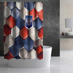 Шторка для душа Объемные плиты флаг России, цвет: 3D-принт — фото 2