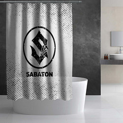 Шторка для душа Sabaton с потертостями на светлом фоне, цвет: 3D-принт — фото 2