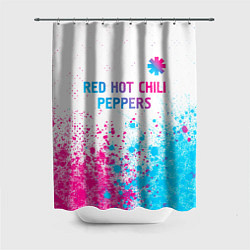 Шторка для душа Red Hot Chili Peppers neon gradient style: символ, цвет: 3D-принт