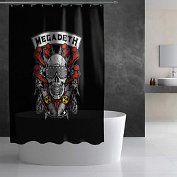 Шторка для душа Megadeth - ядерный череп, цвет: 3D-принт — фото 2