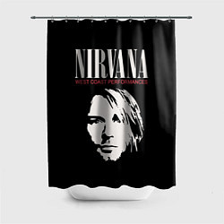 Шторка для душа Nirvana - Kurt Cobain, цвет: 3D-принт