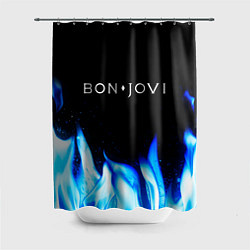 Шторка для душа Bon Jovi blue fire, цвет: 3D-принт