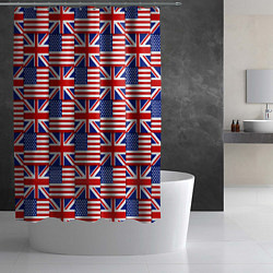 Шторка для душа Флаги США и Англии, цвет: 3D-принт — фото 2