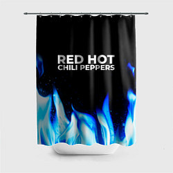Шторка для душа Red Hot Chili Peppers blue fire, цвет: 3D-принт