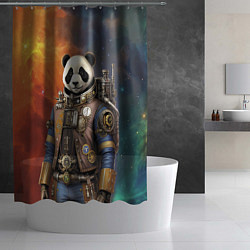 Шторка для душа Панда-космонавт - стимпанк, цвет: 3D-принт — фото 2