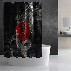 Шторка для душа Dragon - black grunge, цвет: 3D-принт — фото 2