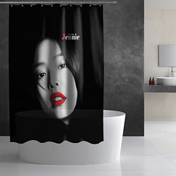 Шторка для душа Blackpink Jennie Red lips, цвет: 3D-принт — фото 2