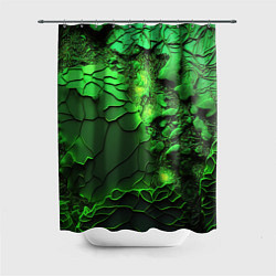 Шторка для душа Объемная зеленая текстура, цвет: 3D-принт