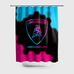 Шторка для душа Lamborghini - neon gradient, цвет: 3D-принт