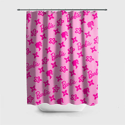 Шторка для душа Барби паттерн розовый, цвет: 3D-принт