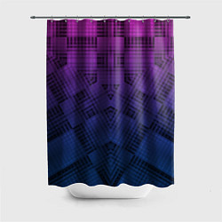 Шторка для душа Пурпурно-синий геометрический узор, цвет: 3D-принт