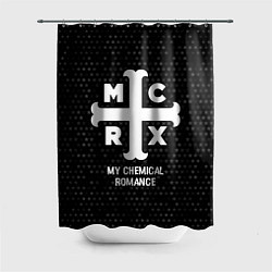 Шторка для душа My Chemical Romance glitch на темном фоне, цвет: 3D-принт