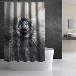 Шторка для душа Брутальный бегемот, цвет: 3D-принт — фото 2