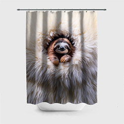 Шторка для ванной Ленивец в меху
