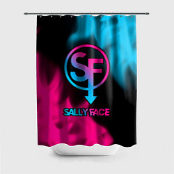 Шторка для душа Sally Face - neon gradient, цвет: 3D-принт