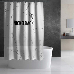 Шторка для душа Nickelback glitch на светлом фоне: символ сверху, цвет: 3D-принт — фото 2
