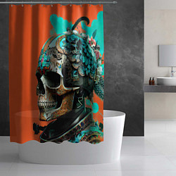 Шторка для душа Art skull - irezumi - Japan, цвет: 3D-принт — фото 2