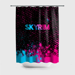 Шторка для душа Skyrim - neon gradient: символ сверху, цвет: 3D-принт