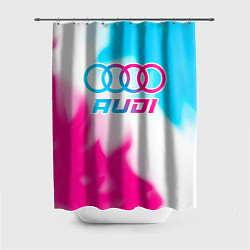 Шторка для душа Audi neon gradient style, цвет: 3D-принт
