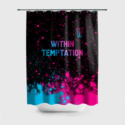 Шторка для душа Within Temptation - neon gradient: символ сверху, цвет: 3D-принт