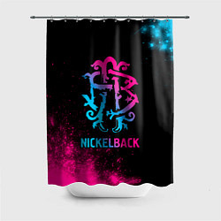 Шторка для душа Nickelback - neon gradient, цвет: 3D-принт