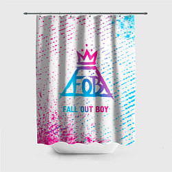 Шторка для душа Fall Out Boy neon gradient style, цвет: 3D-принт