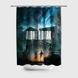 Шторка для душа Особняк Alone in the dark, цвет: 3D-принт