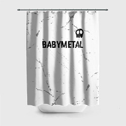 Шторка для душа Babymetal glitch на светлом фоне: символ сверху, цвет: 3D-принт