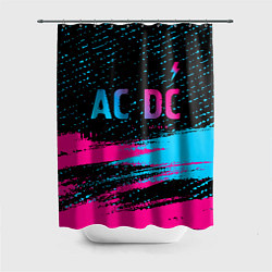 Шторка для душа AC DC - neon gradient: символ сверху, цвет: 3D-принт