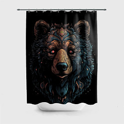 Шторка для душа Медведь из узоров, цвет: 3D-принт